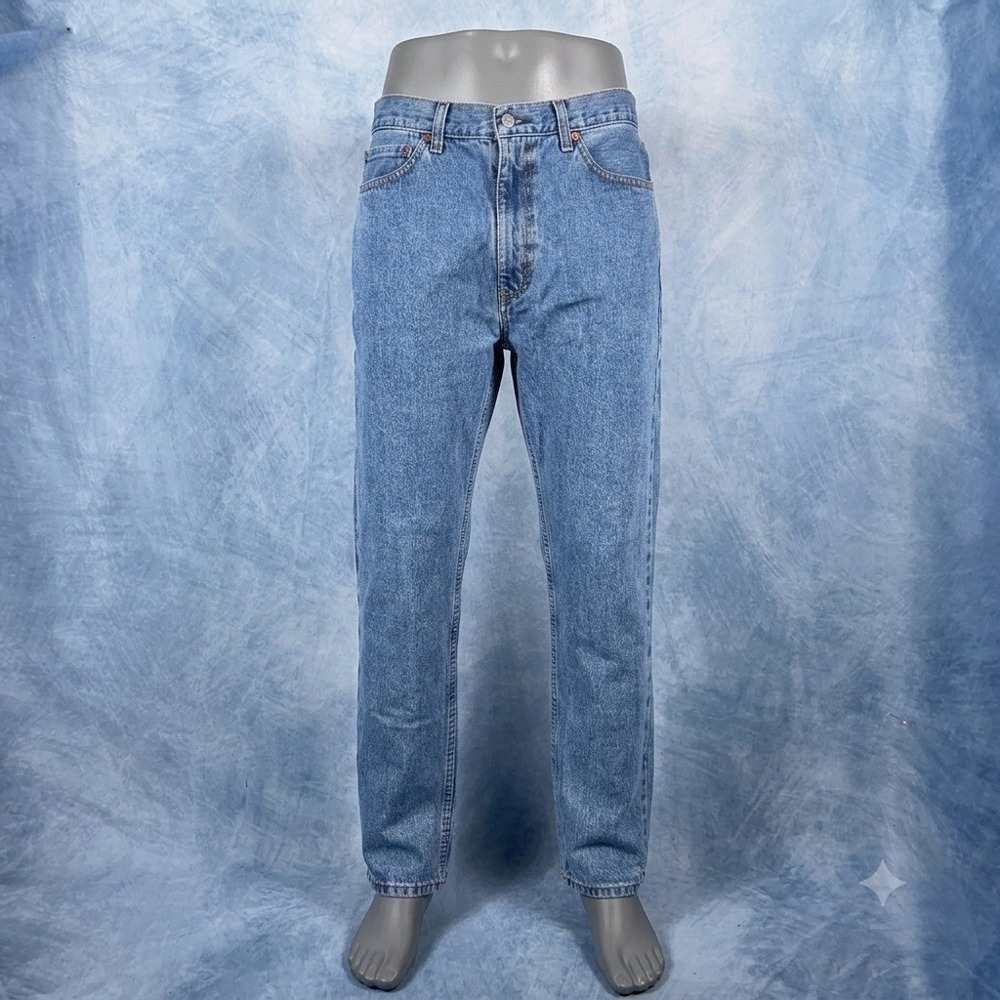 Levis 505 Regular Fit Straight Leg Jeans Mens 36x32 Blue Medium Wash Denim